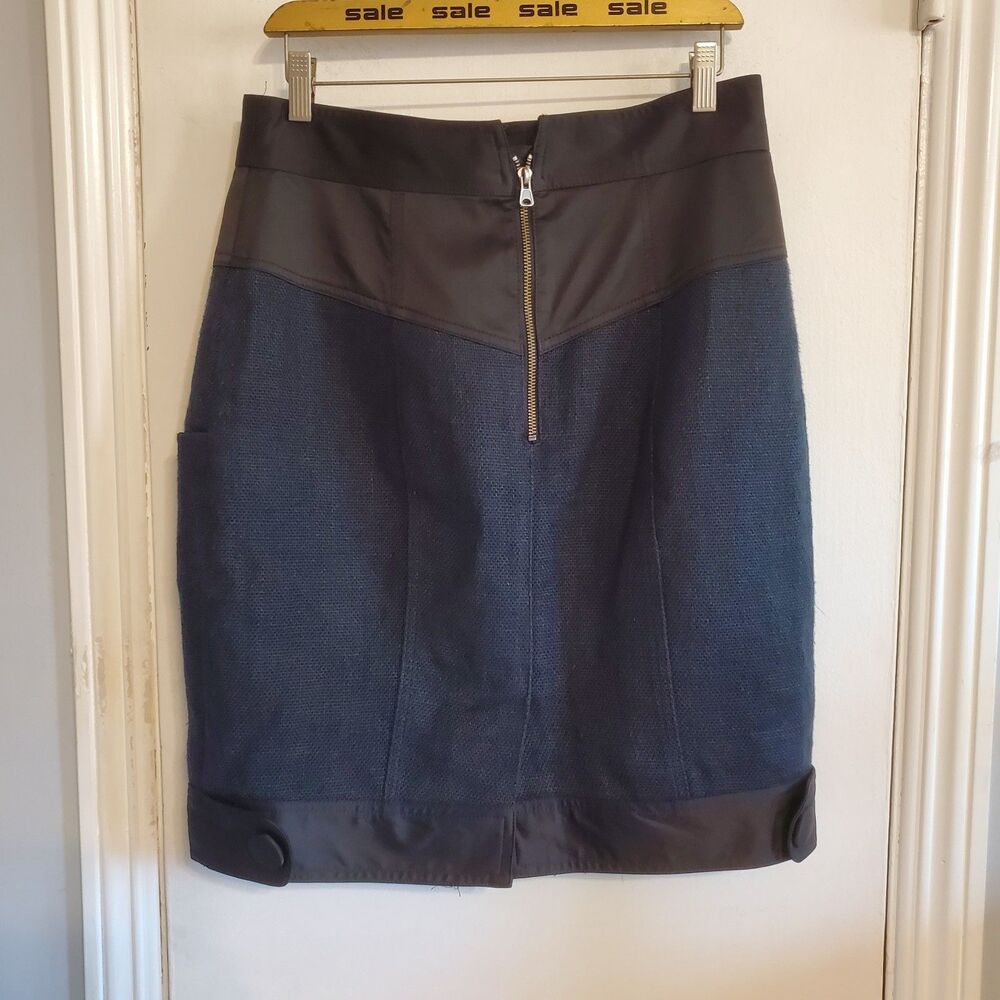 Nanette Lepore Women's Linen Pencil Skirt Size 12 Career Office Classic Twee Y2K - Picture 7 of 16
